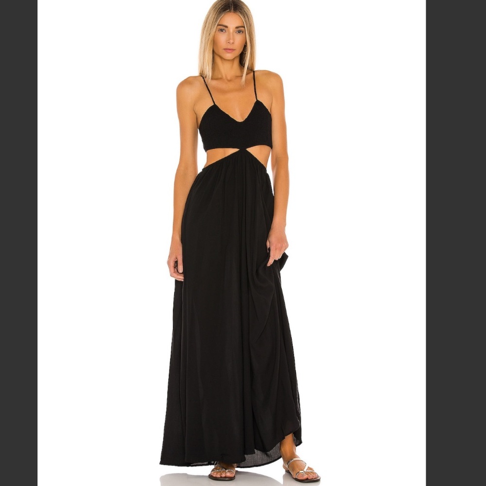 Innocence Solid Smocked Maxi Dress